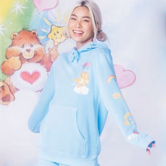 ♡ Care Bears x Samii Ryan ♡ UP IN THE SKY HOODIE + Free Earrings - S - Picture 1 of 7